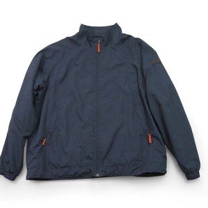 Cabela's Mens Jacket L Regular Navy Blue Polyester Windbreaker Bomber Windproof